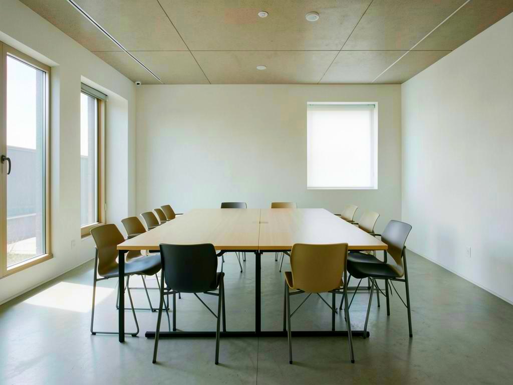 An empty editorial meeting room